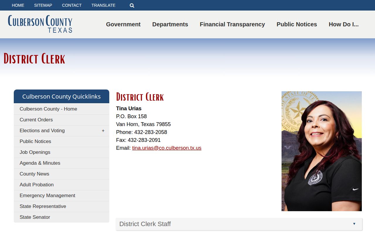 Culberson County court records release-authority contact path